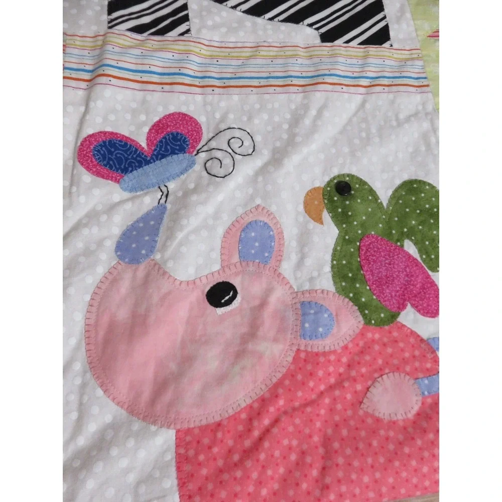 Noah's Ark Handmade Applique Patchwork Embroidered Throw‎ Blanket 52